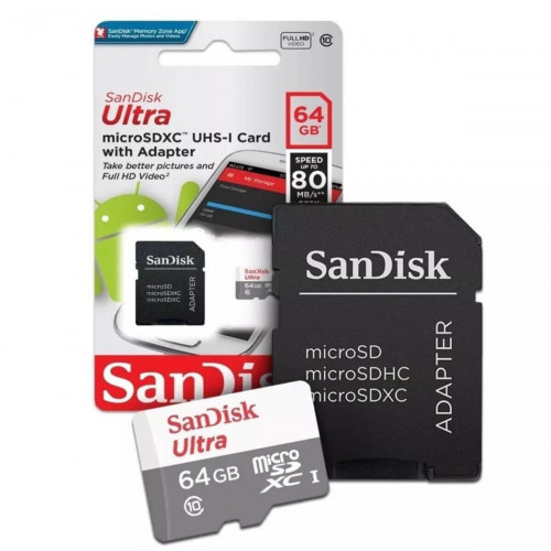 CARTÃO MICRO SD 64 GB SANDISK CLASSE 10